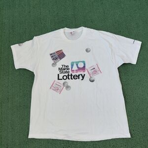 VINTAGE The Maine State Lottery  Promo T Shirt Size XL